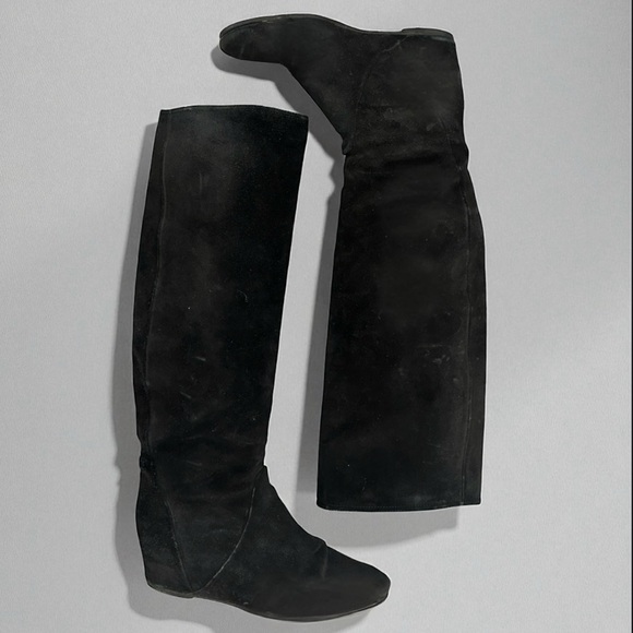 Lanvin Shoes - Lanvin Black Suede Boots | Knee-High Women’s Size 9, Resoled, Great Condition